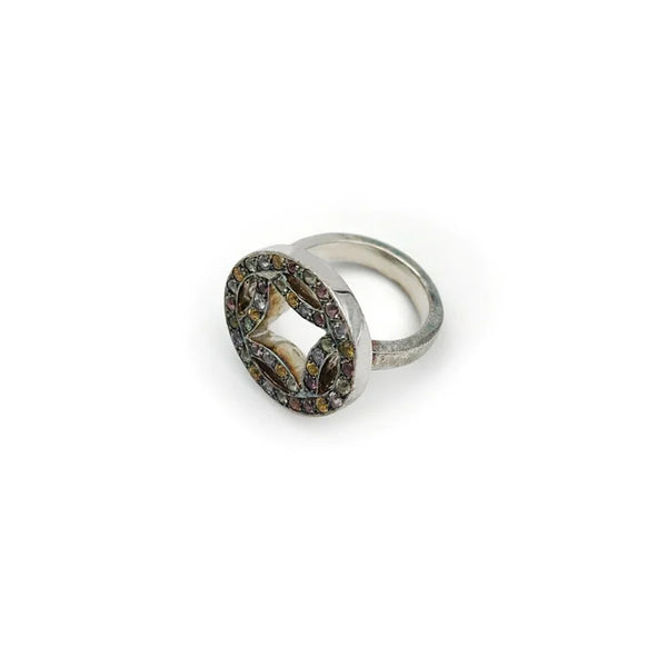 SILVER Ring with Mixed Quartz