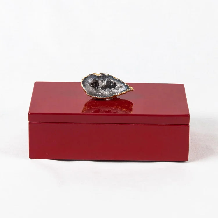 Splendid Rectangular Lacquer Box - Red | OVO