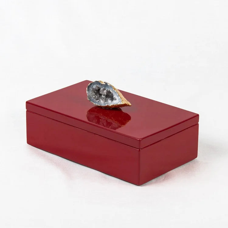 Splendid Rectangular Lacquer Box - Red | OVO