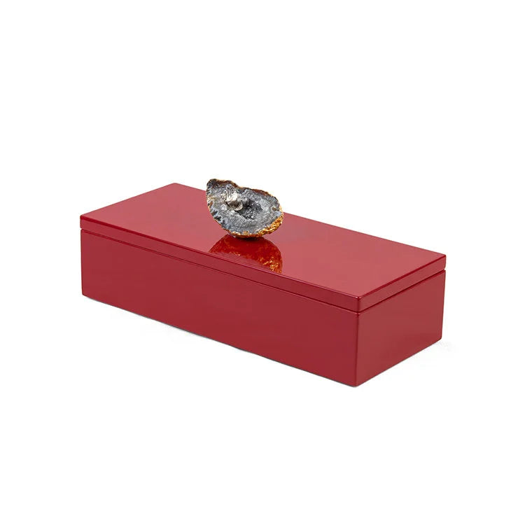 Splendid Rectangular Lacquer Box - Red | OVO