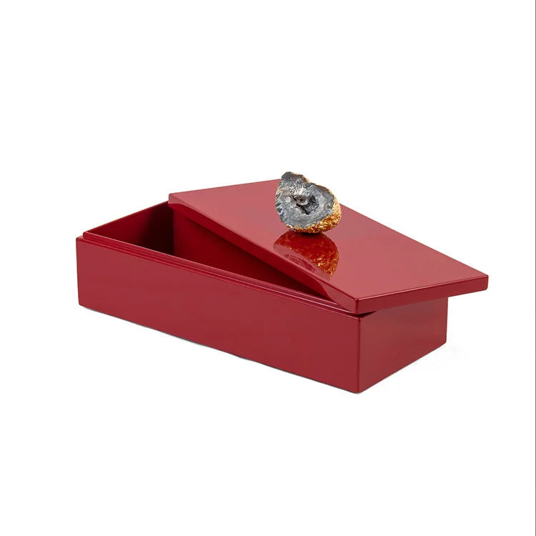 Splendid Rectangular Lacquer Box - Red | OVO