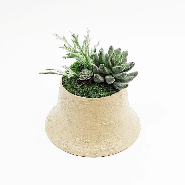 Squeezed Pot with Artificial Flower | OVO