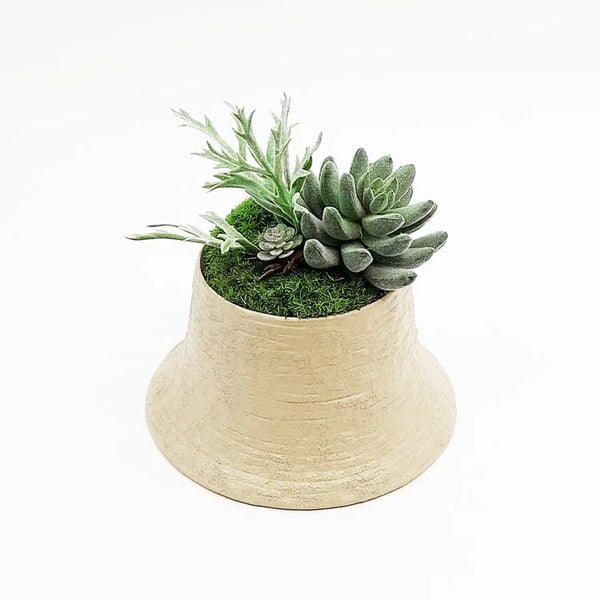 Squeezed Pot with Artificial Flower | OVO
