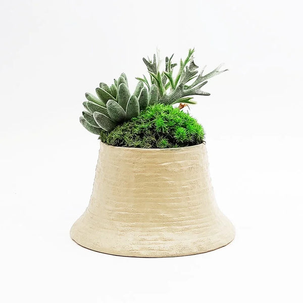 SQUEEZED Pot with Artificial Flower