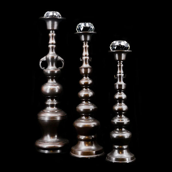Taisho Bronze Candle Holders | OVO