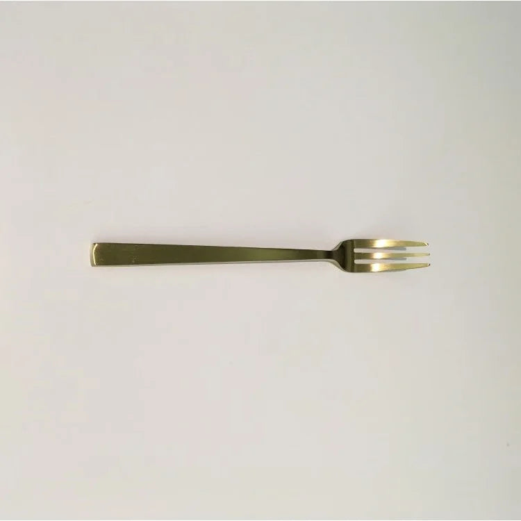 Tea Fork in Matte Gold