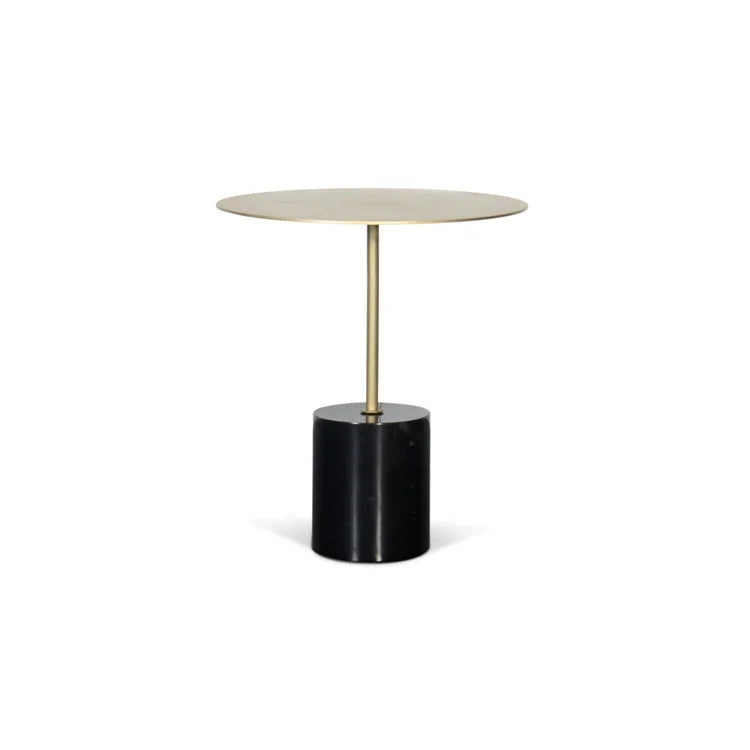 TENDER Side Table - Gold / Black Red Marble