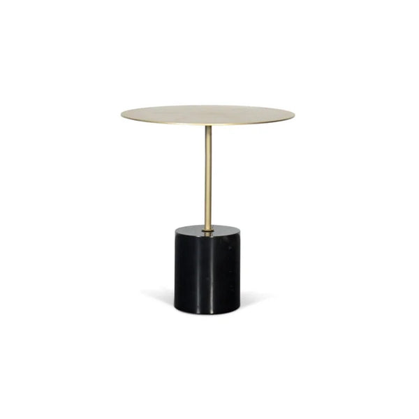TENDER Side Table - Gold / Black Red Marble