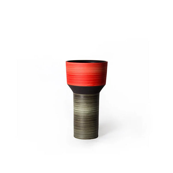 TOWER Vase - Wide Top (Red, Grey)