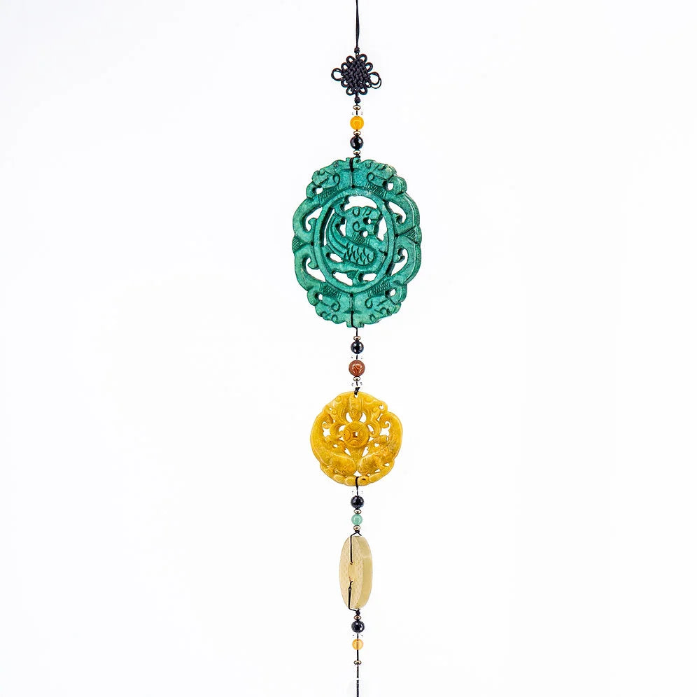 Triple Jade with Long Black Tassel - OVO