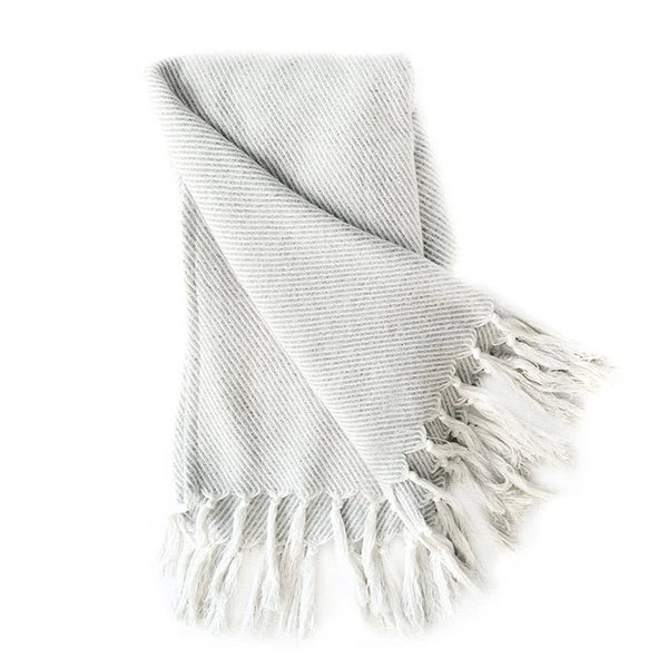 TWILL Throw - White/ Grey