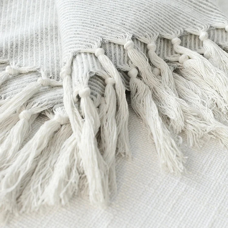 TWILL Throw - White/ Grey