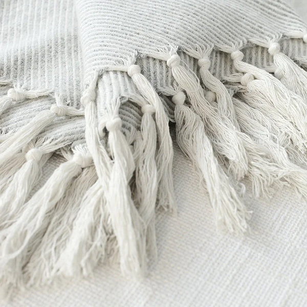 TWILL Throw - White/ Grey