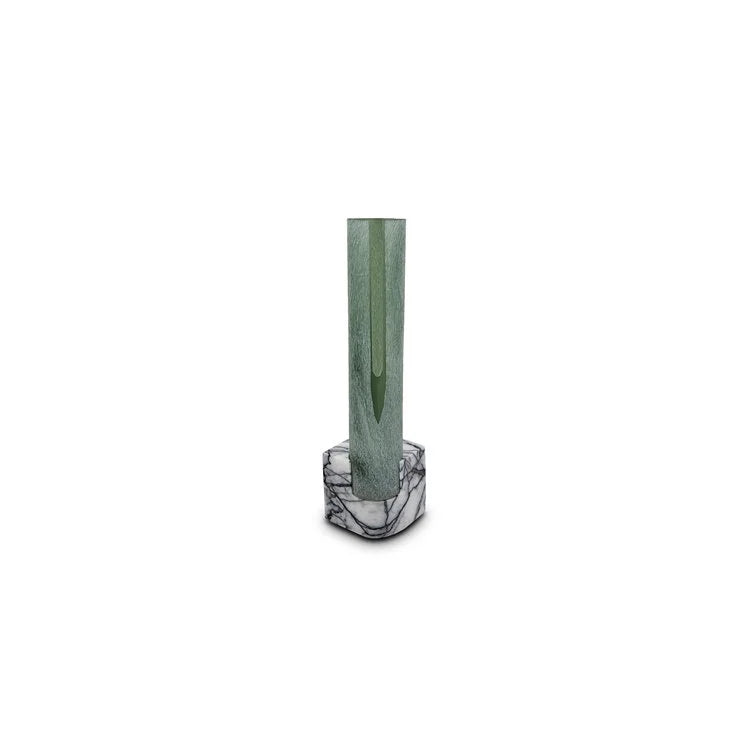 Vincy Glass Vase with Marble Base - Small | OVO