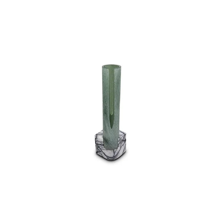 Vincy Glass Vase with Marble Base - Small | OVO