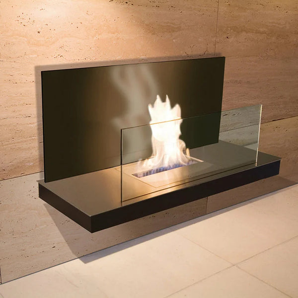 WALL Flame II Fireplace - Matt Black Cabinet