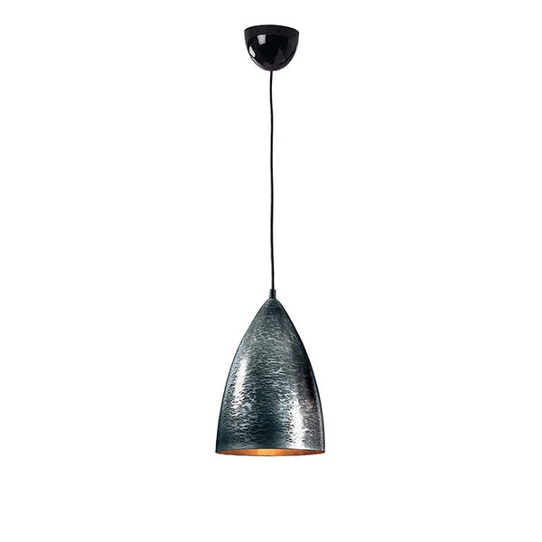 WEB Pendant Lamp w/ Shade in Hammered Aluminium