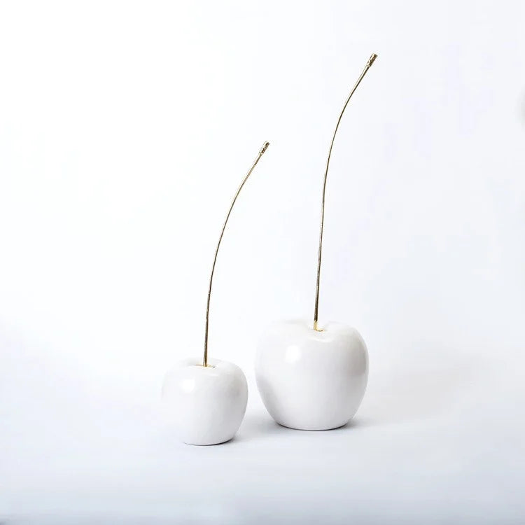 WHITE Cherry with Brass Stem - L