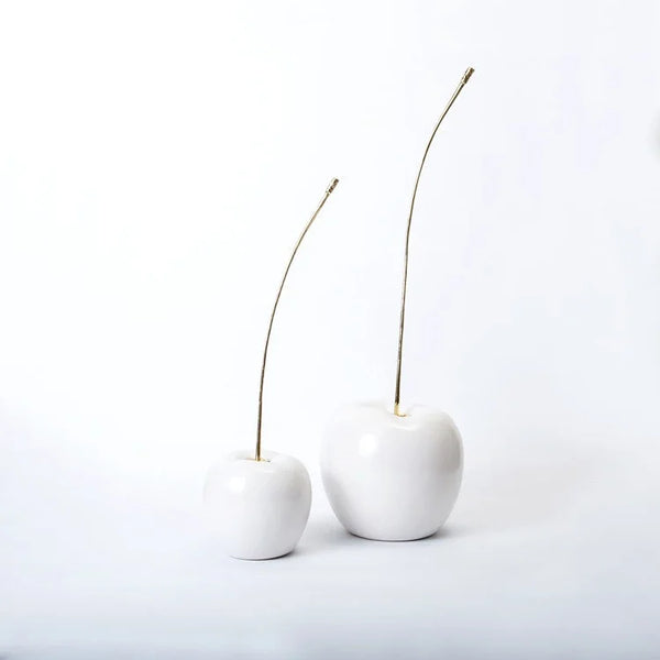 WHITE Cherry with Brass Stem - L