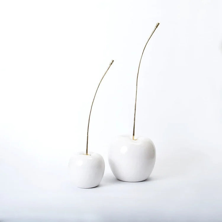 WHITE Cherry with Brass Stem - S