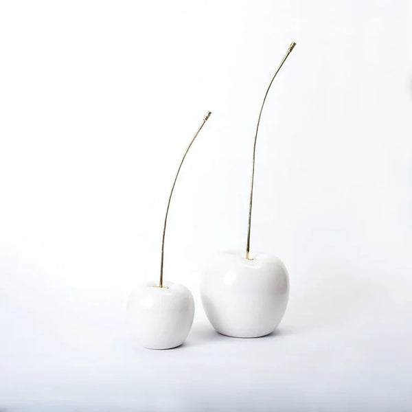 WHITE Cherry with Brass Stem - S