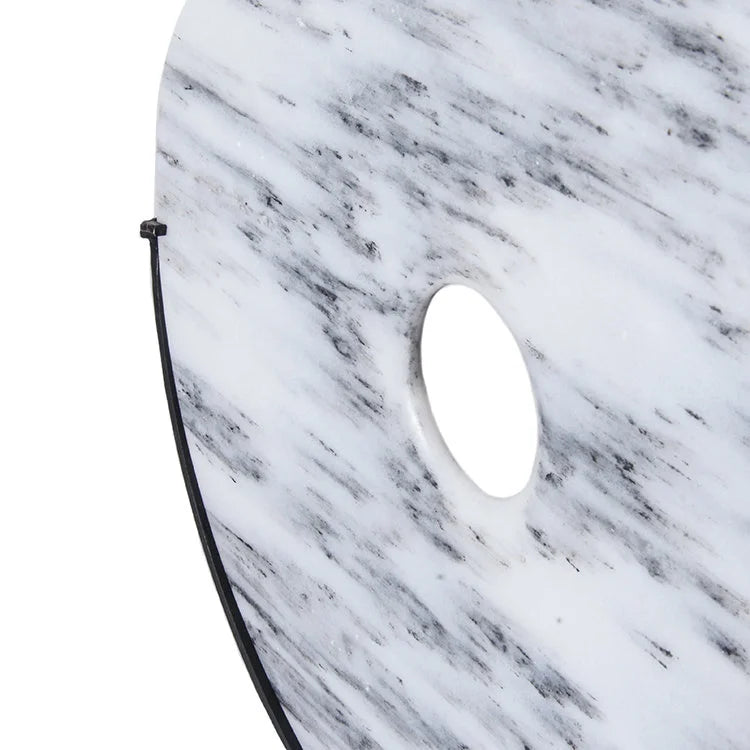 White Marble Round Disc with Stand | OVO