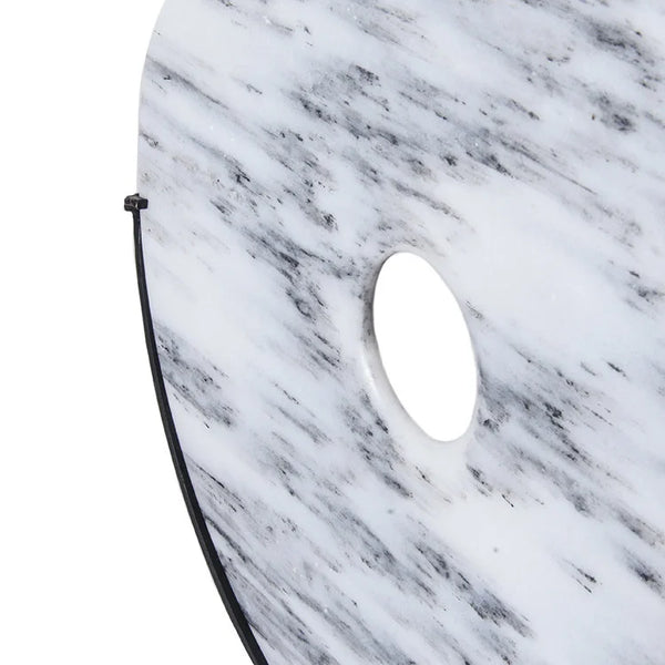 White Marble Round Disc with Stand | OVO