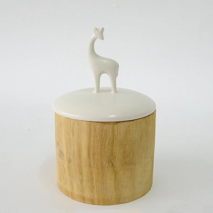 OVO - Wooden Jar w/ Ceramic Lid - Deer - H200mm
